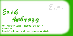 erik ambrozy business card